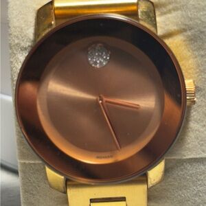 Movado Bold Stainless Steel and Rose Gold Watch